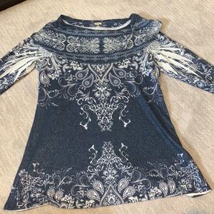 Blue and silver cow neck too